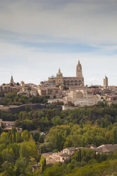 Framed Print : Spain, Castilla y Leon Region, Segovia Province, Segovia, elevated town view with Framed Print : Spain, Castilla y Leon Region, Segovia Province, Segovia, elevated town view with