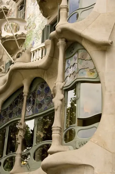 Framed Print : Spain, Catalonia, Barcelona. Gaudis Casa Batllo (1906) lavish baroque bones
