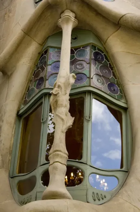 Framed Print : Spain, Catalonia, Barcelona. Gaudis Casa Batllo (1906) lavish baroque bones