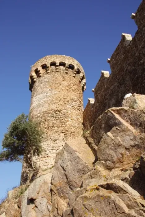 Framed Print : Spain. Catalonia. Tossa de Mar. Wall and tower of the Walled old village