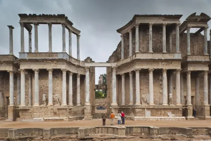 Framed Print : Spain, Extremadura Region, Badajoz Province, Merida, ruins of the Teatro Romano, Roman Theater Framed Print : Spain, Extremadura Region, Badajoz Province, Merida, ruins of the Teatro Romano, Roman Theater
