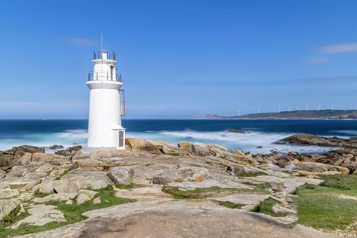 Framed Print : Spain, Galicia. Muxia seashore and lighthouse Framed Print : Spain, Galicia. Muxia seashore and lighthouse