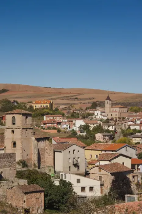 Framed Print : Spain, La Rioja Region, La Rioja Province, Villaverde, elevated town view Framed Print : Spain, La Rioja Region, La Rioja Province, Villaverde, elevated town view