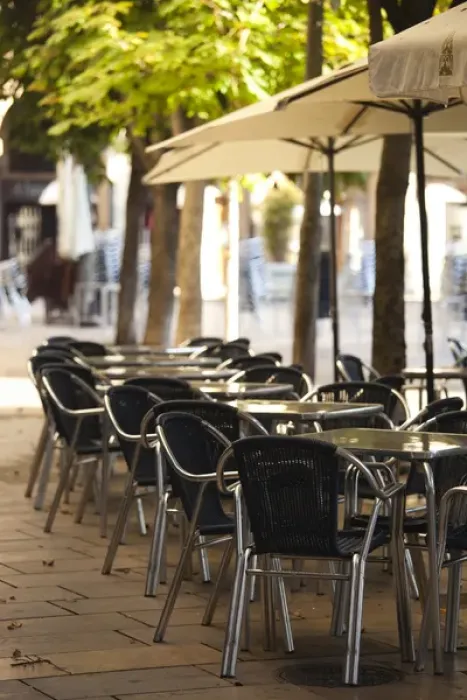 Framed Print : Spain, La Rioja Region, La Rioja Province, Logrono, Plaza del Mercado, cafe tables Framed Print : Spain, La Rioja Region, La Rioja Province, Logrono, Plaza del Mercado, cafe tables