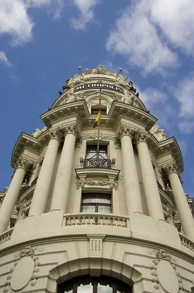 Spain, Madrid. Award winning architecture and former historic Metropolis Insurance building c