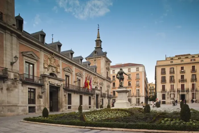 Framed Print : Spain, Madrid, Centro Area, Plaza de la Villa, town hall