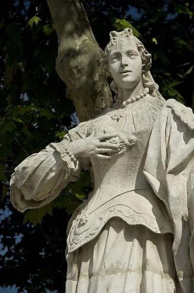 Spain, Madrid. Royal Palace, statue of D. Sancha, Reina de Leon