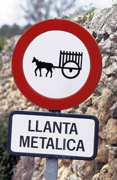 Spain, Majorca. Traffic sign