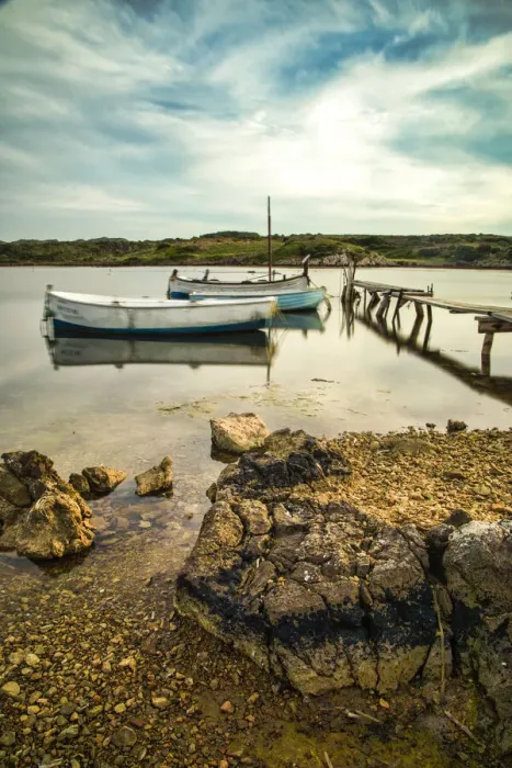 Framed Print : Spain, Menorca. Boats docked on a lake Framed Print : Spain, Menorca. Boats docked on a lake