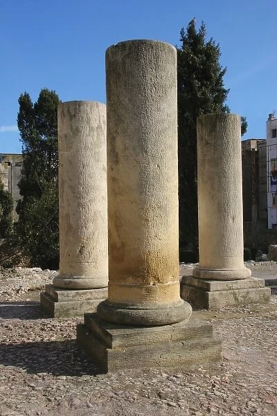 Spain. Tarragona. Roman Forum. 2nd century B. C Corinthian columns of porch square