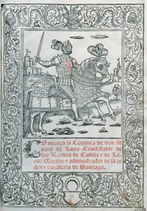 Framed Print : Spanish literature. Books of cavalry. Chronicle of Alvaro de Luna (1388 / 1390-1453) Cover Framed Print : Spanish literature. Books of cavalry. Chronicle of Alvaro de Luna (1388 / 1390-1453) Cover