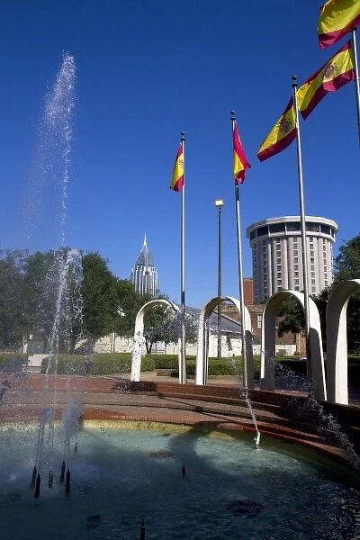 The Spanish Plaza is a downtown park that honors the Spanish occupationin of Mobile, Alabama, USA