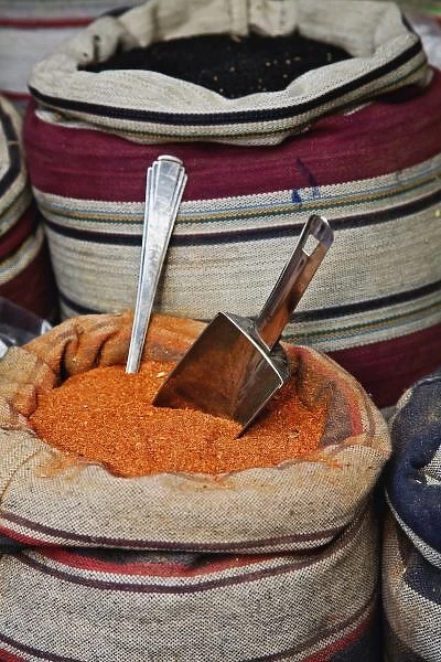 Spices for sale in spice shop, Khan el Khalili Bazaar, Cairo, Egypt