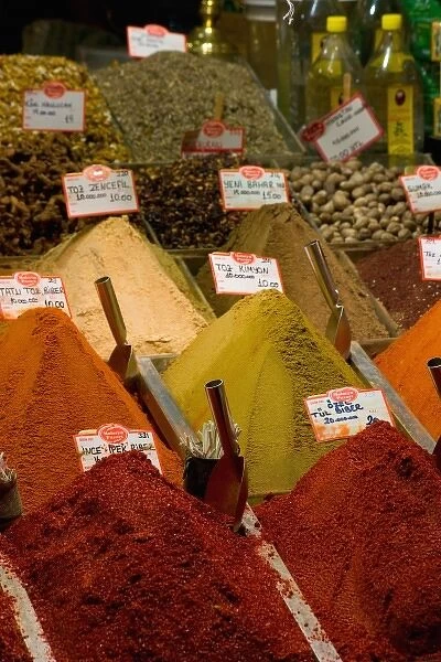 Spices in the Spice Market, Istanbul Turkey