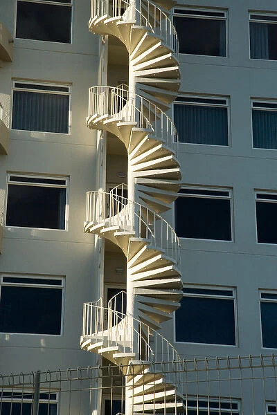 Spiral Staircase in Apartment Building, New Plymouth, Taranaki, North Island, New Zealand