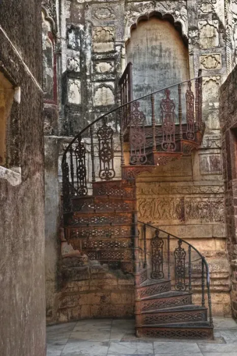 Framed Print : Spiral stairs, Mehrangarh Fort, Jodhpur, India Framed Print : Spiral stairs, Mehrangarh Fort, Jodhpur, India