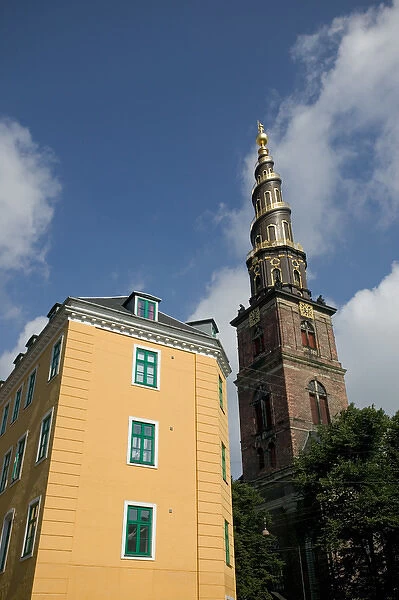 Spire of Vor Frelsers Kirke (Our Saviors Church), Copenhagen, Denmark