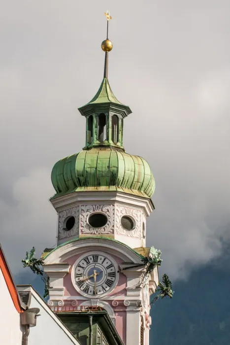 Framed Print : The Spitalskirche or Hospital Church of the Holy Spirit, clock tower, Old Town, Innsbruck Framed Print : The Spitalskirche or Hospital Church of the Holy Spirit, clock tower, Old Town, Innsbruck