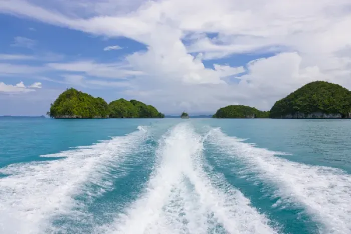 Framed Print : Splashes left by boat, Rock Islands, Palau Framed Print : Splashes left by boat, Rock Islands, Palau