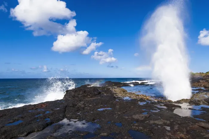 Framed Print : Spouting Horn, Po ipu area, Island of Kauai, Hawaii USA