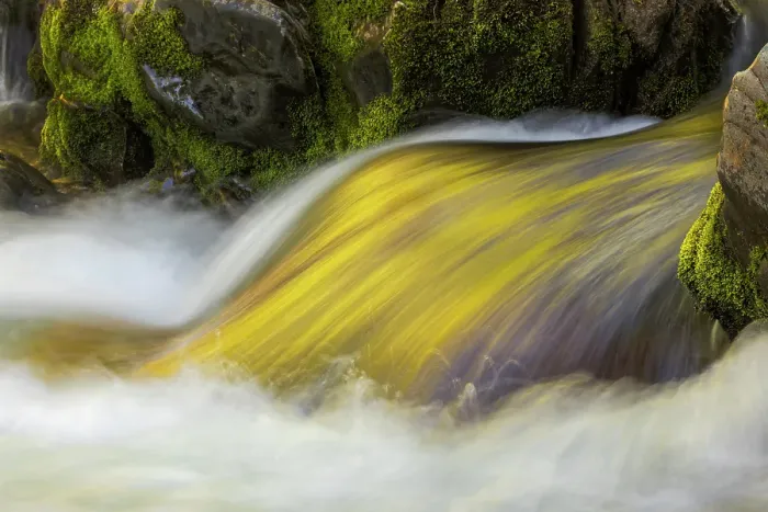 Framed Print : Spring foliage colors and sky reflecting on ripples on small stream, Great Smoky Mountains National Park, Tennessee Framed Print : Spring foliage colors and sky reflecting on ripples on small stream, Great Smoky Mountains National Park, Tennessee
