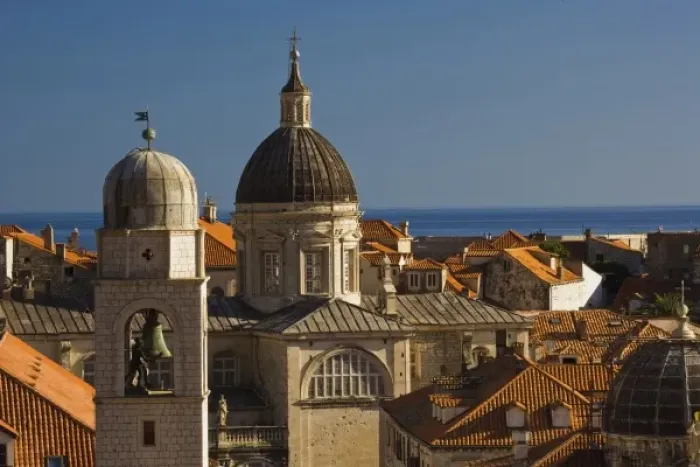 Framed Print : St. Blaise church, and distant Adriatic Sea, Dubrovnik, Croatia a UNESCO World Heritage Site Framed Print : St. Blaise church, and distant Adriatic Sea, Dubrovnik, Croatia a UNESCO World Heritage Site