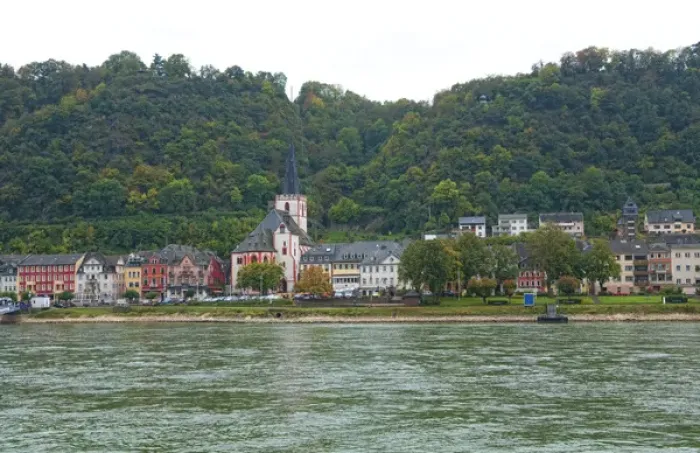 Framed Print : St Goar St Goarhausen Germany wine country village on Rhine River