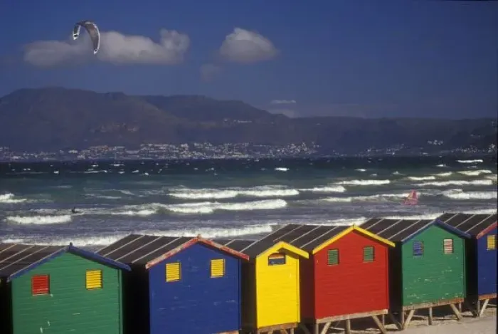 Framed Print : St. James Bay Bathing Boxes, near Capetown, South Africa Framed Print : St. James Bay Bathing Boxes, near Capetown, South Africa
