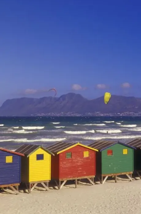 Framed Print : St. James Bay Bathing Boxes, near Capetown, South Africa Framed Print : St. James Bay Bathing Boxes, near Capetown, South Africa