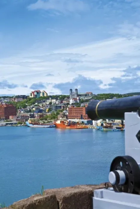 Framed Print : St. Johns, Newfoundland, Canada, the waterfront of St. Johns as seen Framed Print : St. Johns, Newfoundland, Canada, the waterfront of St. Johns as seen