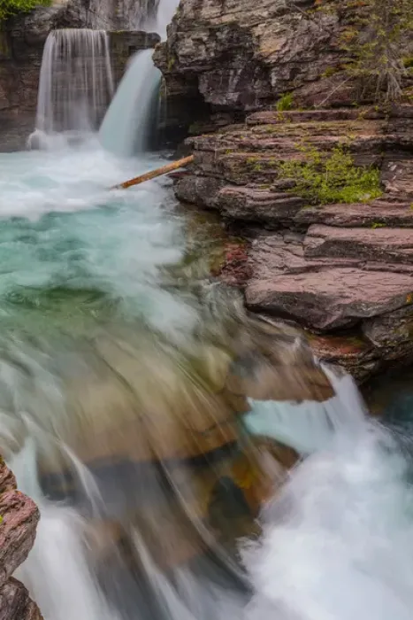 Framed Print : St Mary Falls in Glacier National Park, Montana, USA