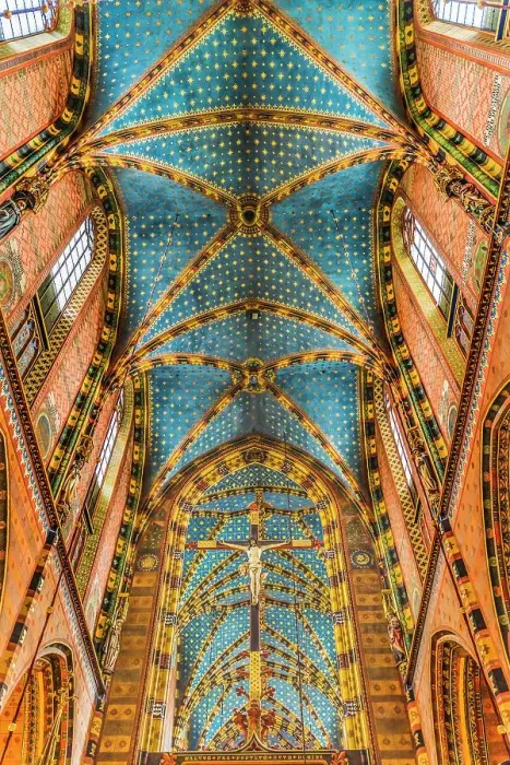 Framed Print : St. Mary's Basilica, Krakow, Poland. Built first in 1300's and the interior in 1700's Framed Print : St. Mary's Basilica, Krakow, Poland. Built first in 1300's and the interior in 1700's