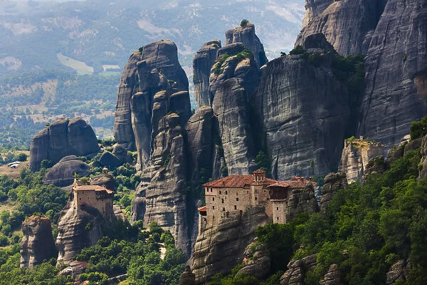 St. Nikolaos Anapafsas Monastery and Monastery of Roussanou, Meteora, Greece (UNESCO