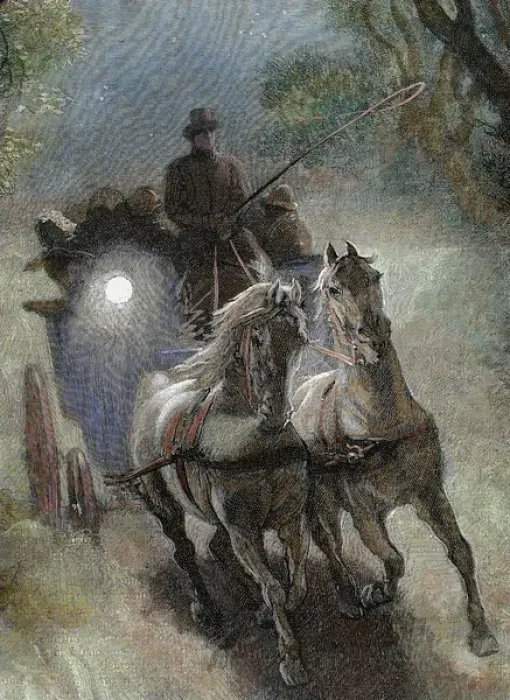Framed Print : Stagecoach. 19th century engraving. Coloured Framed Print : Stagecoach. 19th century engraving. Coloured