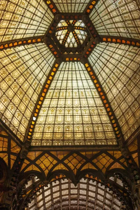 Framed Print : Stained glass ceiling inside Ferenciek Tere (Square of the Franciscans) Framed Print : Stained glass ceiling inside Ferenciek Tere (Square of the Franciscans)