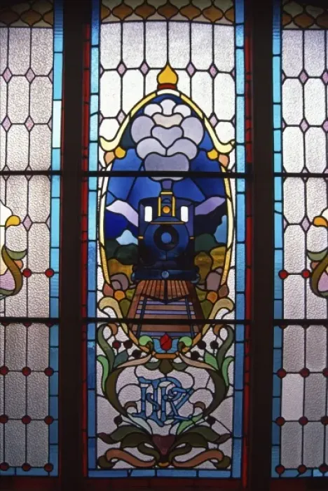 Framed Print : Stained Glass Window, Dunedin, New Zealand Railway Station