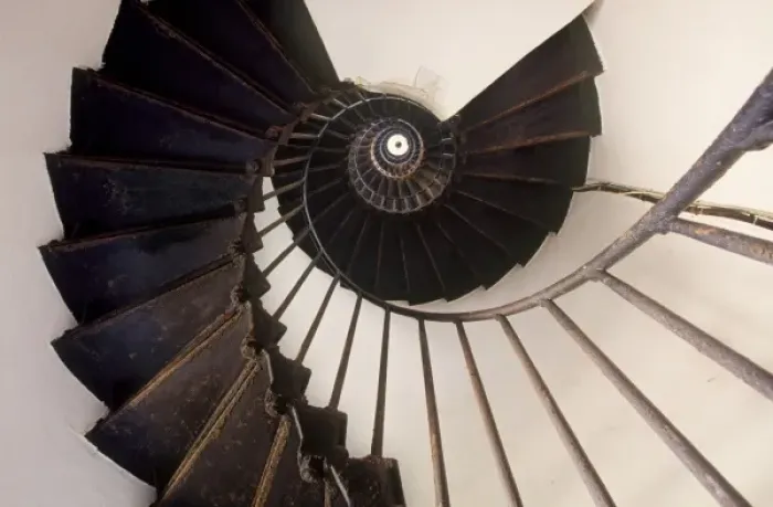 Framed Print : Staircase inside the 19th century British lighthouse on Daedalus Reef (Abu el-Kizan)