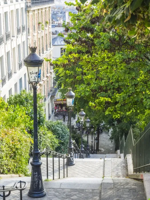 Framed Print : Stairs leading up to Montmartre Framed Print : Stairs leading up to Montmartre