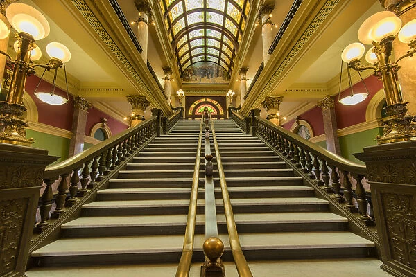 Stairway in the rotunda of the State Capitol Building in Helena, Montana, USA