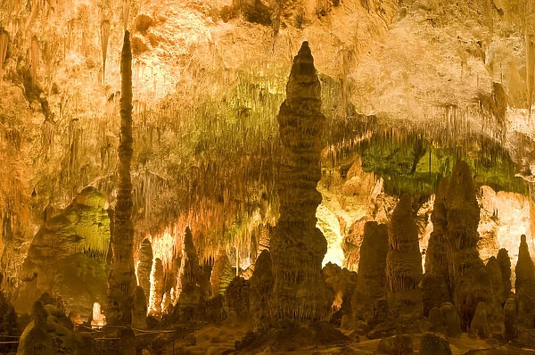 Stalactite, stalagmite, and column formations in the wondrous 8. 2-acre Big Room cave