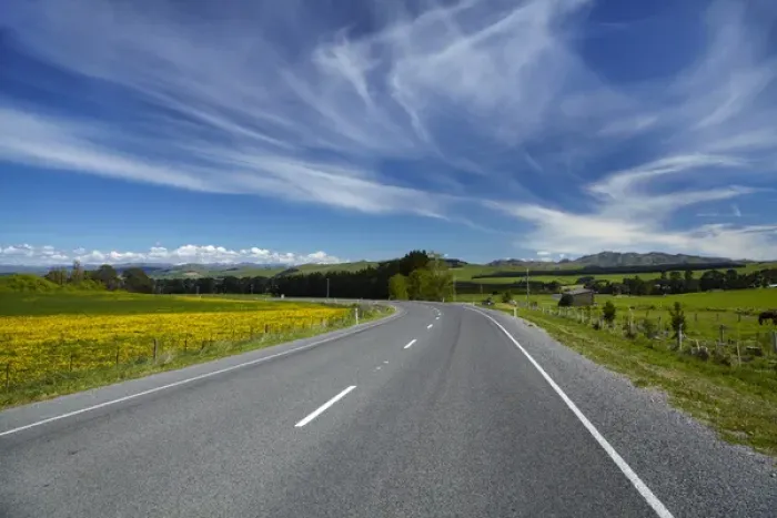 Framed Print : State Highway One and farmland, near Greta Valley, North Canterbury, South Island Framed Print : State Highway One and farmland, near Greta Valley, North Canterbury, South Island