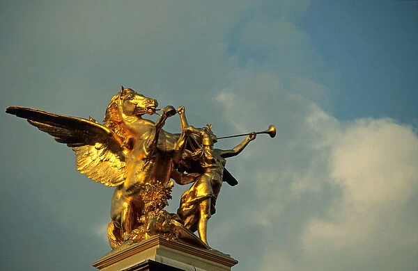 Statue on the Alexander III Bridge; Paris; France