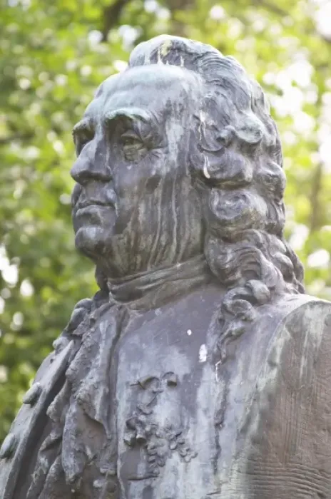 Framed Print : A statue of Carl von Linne Linne Carolus Linnaeus in the cathedral park. In the Linne Framed Print : A statue of Carl von Linne Linne Carolus Linnaeus in the cathedral park. In the Linne