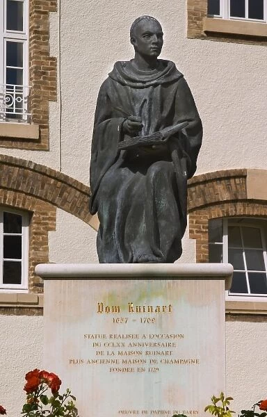 A statue in the court yard of Dom Ruinart (1657-1709) who has also given his name