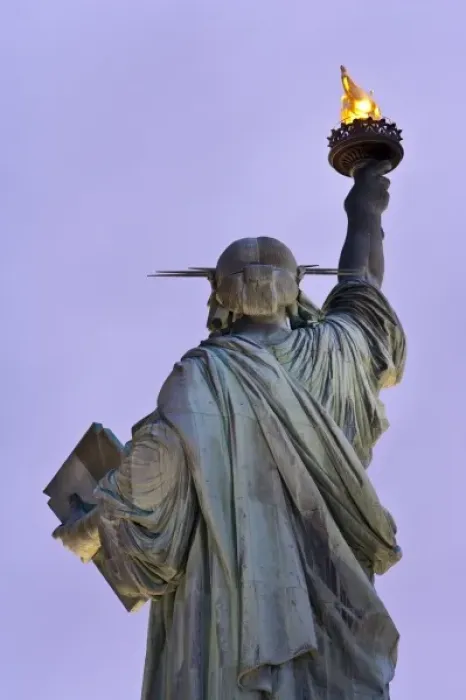 Framed Print : The Statue of Liberty at dusk - Statue of Liberty National Monument, New York