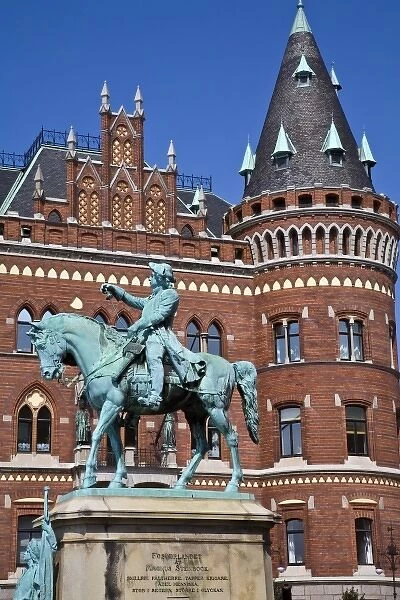 Statue of Magnus Stenbock, Swedish military and diplomatic figure, town hall, Helsingborg