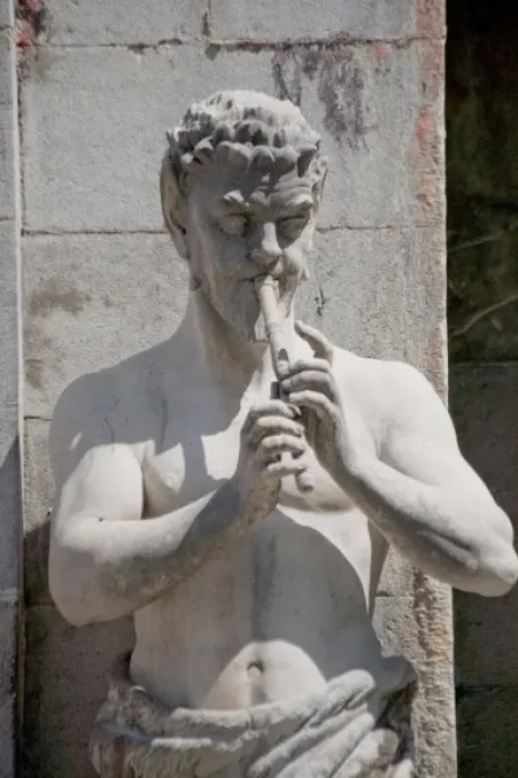 Framed Print : Statue of Pan, the flutist of Greek mythology as the pastoral god of fertility at Massandra Chateau Framed Print : Statue of Pan, the flutist of Greek mythology as the pastoral god of fertility at Massandra Chateau