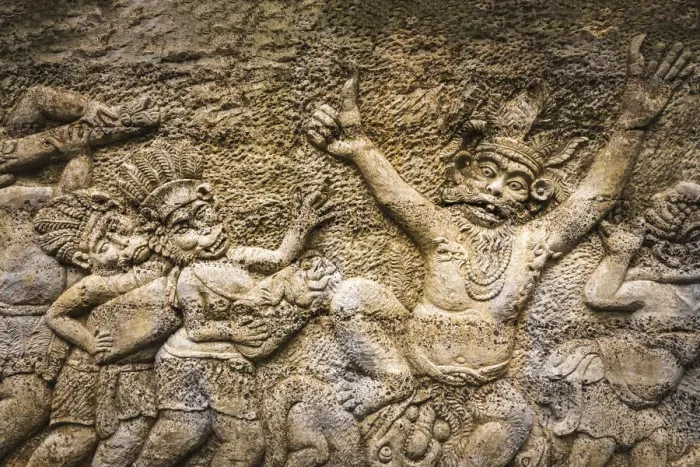 Framed Print : Statue at the Sacred Monkey Forest Sanctuary, Ubud, Bali, Indonesia