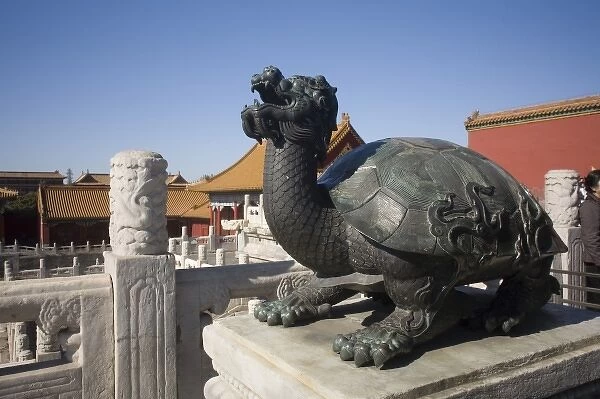 Statue of the turtle, a traditional Chinese symbol for longevity in the Forbidden City, Beijing