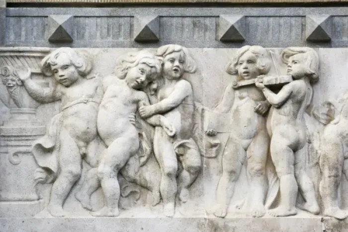 Framed Print : Statues on the Liszt Ferenc Academy of Music founded by pianist and composer Franz